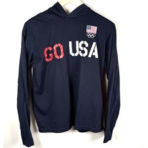 Vintage‎ USA Olympic Committee Team Hoodie Lightweight Sweatshirt Large Y2K
